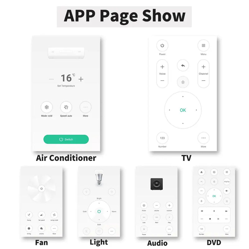 Controle remoto inteligente WiFi Tuya Smart Life APP Substitui TV DVD AUD AC Controle remoto funciona com Alexa Google Home