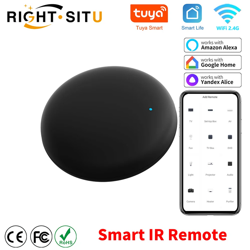 Controle remoto inteligente WiFi Tuya Smart Life APP Substitui TV DVD AUD AC Controle remoto funciona com Alexa Google Home